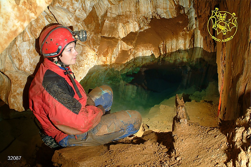Marble Lake in the terminal part of the dry tract of the cave - enlarge by clicking