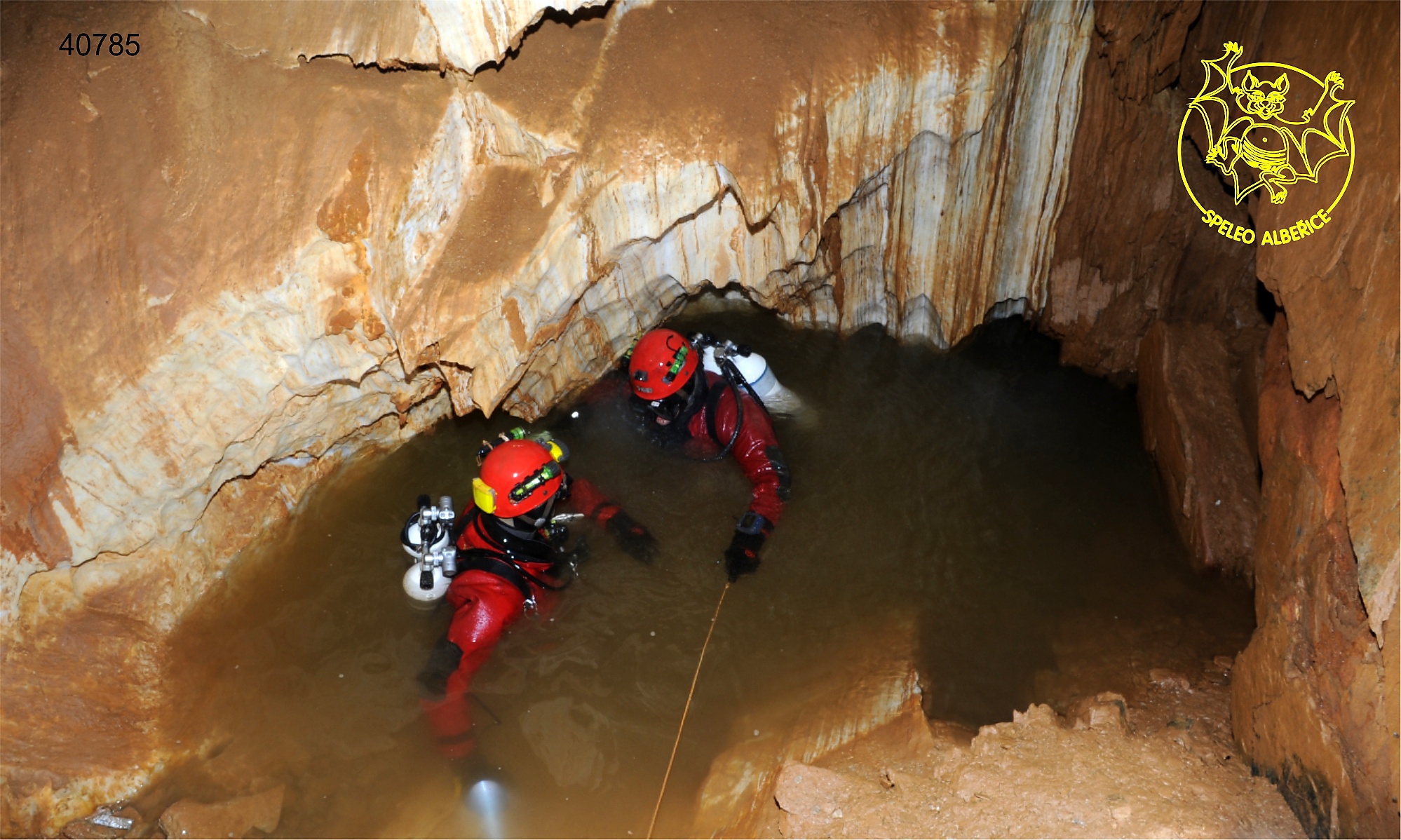 Diving exploration in the Marble Cave - enlarge by clicking